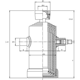 Cilindru telescopic TC 3093 cap cu bilă