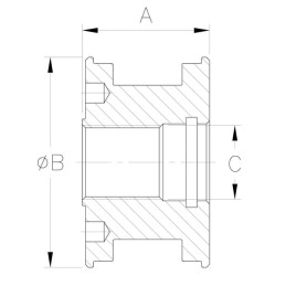 Piston pentru cilindri cu acțiune dublă, orificiu 80mm