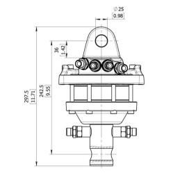 Rotator 30kN arbore 49,5 mm orificiu