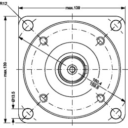 Motor roată, arbore Ø32, cilindric