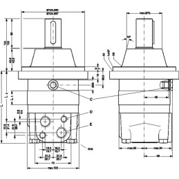 Motor roată, arbore Ø32, cilindric