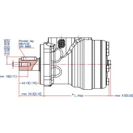 Motor cu angrenaj orbital, arboreØ25, 4-L,scurgere ulei