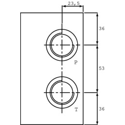 Placă de bază ES 5-B-1/2-LLY racord lateral AB+PT