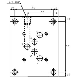 Placă de bază ES 5-B-1/2-LLY racord lateral AB+PT