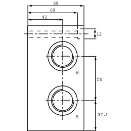 Placă de bază ES 5-B-1/2-LLY racord lateral AB+PT