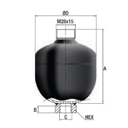 Rezervor hidraulic WA, 1,4 L 210/90 bar