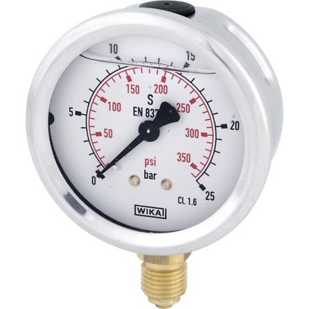 Manometru cu glicerină Ø63 mm, 25 bar,racord inferior 1/4"