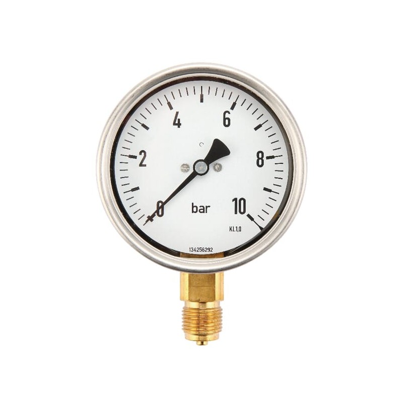 Manometru Ø100 0-10bar ½ " jos