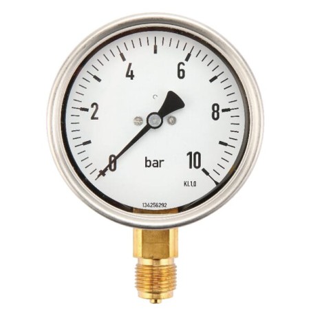 Manometru Ø100 0-10bar ½ " jos
