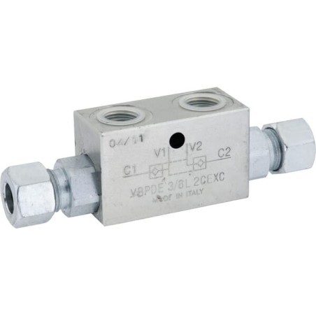 Supapă de retur cu comandă geamănă VBPDE-2, G3/8" - M18 x 1,5 12L