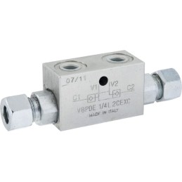 Supapă de retur cu comandă geamănă VBPDE-2, G3/8" - M18 x 1,5 12L
