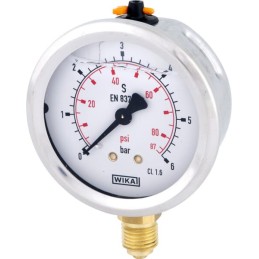 Manometru cu glicerină Ø63 mm, 6 bar,racord inferior 1/4"
