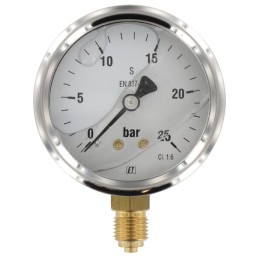 Manometru Ø63 0-25bar ¼" jos