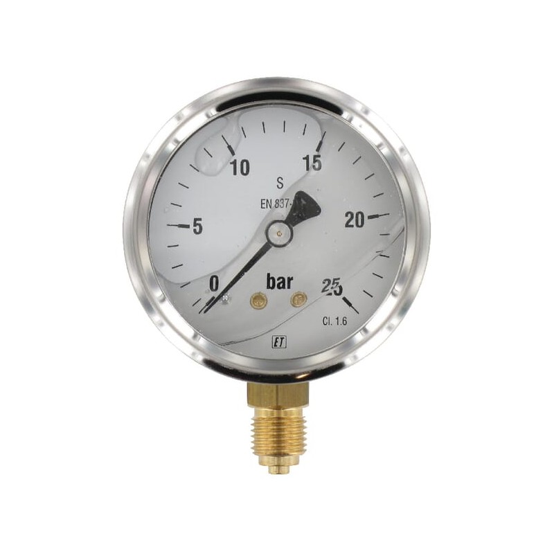 Manometru Ø63 0-25bar ¼" jos