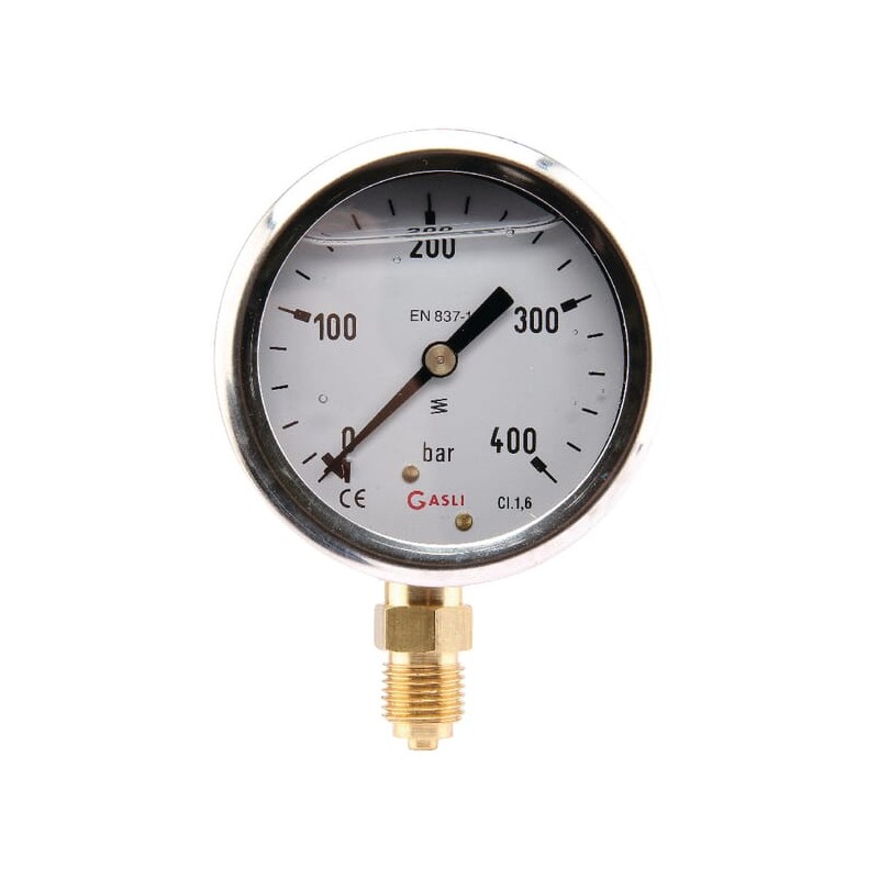 Manometru Ø63 0-400bar ¼" jos