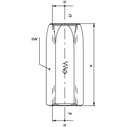 Supapă de reținere 1/4" 0,5 Bar 316L