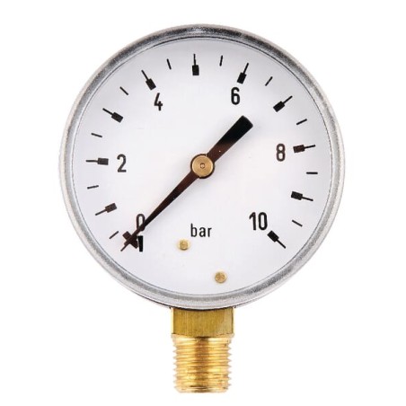 Manometru Ø63 0-10bar ¼" jos