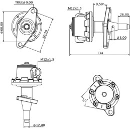 Pompă de combustibil Deutz 2x M12x1.5