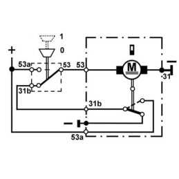 Motor ștergător 12V 135° Arbore L:53mm diametru 8mm