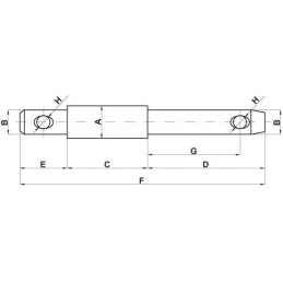 Bolț tirant central 19x25x19mm categoria 1/2 Kramp