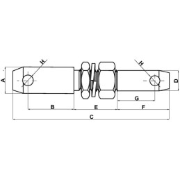Bolț tirant lateral 28/22x230mm categoria 1/2 Kramp