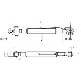 Tirant central cu furcă/fus 441, 1-3/4" cat.3/3 CBM