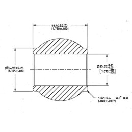Bilă tirant central categoria 2/2 diametru 25,4/50,6x44,5mm Kramp
