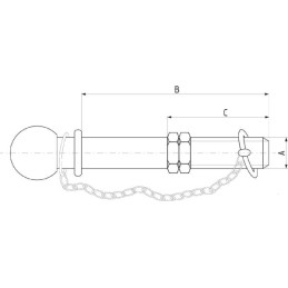Bolț cap sferic 7 1/2" x 7/8"