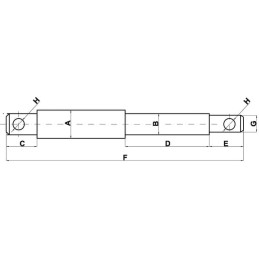 Bolț tirant lateral 22x28x22x17mm Cat.2/3 Kramp