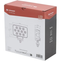 Lampă de lucru LED, 100W, 8950lm, dreptunghiulară, 12/24V, alb, 150x112x52.7mm mufă Deutsch, flux, 20 LED-uri