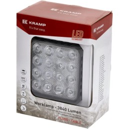 Lampă de lucru LED 48W 3840lm pătrată 10/30V 112x54,5x136mm tip flood 16 LED-uri Kramp