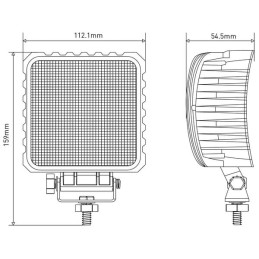 Lampă de lucru LED 48W 3840lm pătrată 10/30V 112x54,5x136mm tip flood 16 LED-uri Kramp