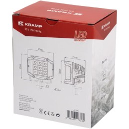 Lampă de lucru LED 22.5W 2850lm pătrată 10/30V 89x97mm Kramp