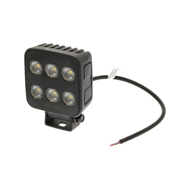 Lampă de lucru LED, 60W, 6600lm, pătrat, 12/24V, alb, 92x109.5x51.1mm mufă Deutsch, rază largă, 12LED's