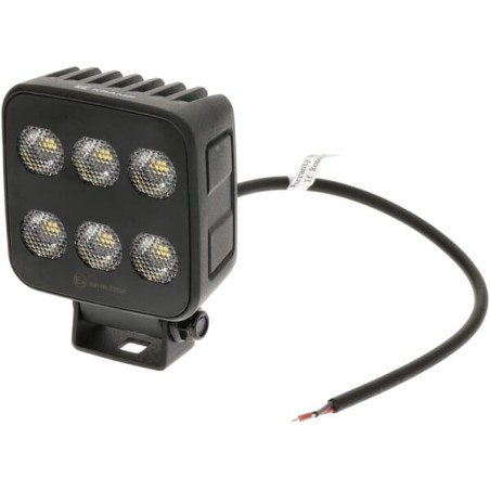 Lampă de lucru LED, 60W, 6600lm, pătrat, 12/24V, alb, 92x109.5x51.1mm mufă Deutsch, rază largă, 12LED's