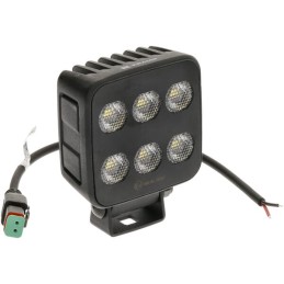 Lampă de lucru LED, 60W, 6600lm, pătrat, 12/24V, alb, 92x109.5x51.1mm mufă Deutsch, rază largă, 12LED's