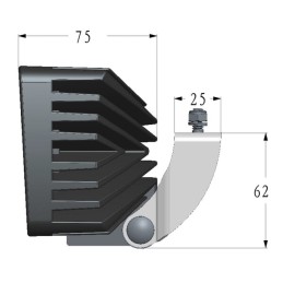 Lampă de lucru LED 40W 4000lm dreptunghiulară albă 152x75x108mm mufă Deutsch Wide flood, 8 LED's, Kramp