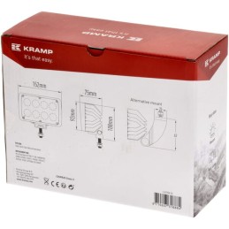 Lampă de lucru LED 40W 4000lm dreptunghiulară albă 152x75x108mm mufă Deutsch Wide flood, 8 LED's, Kramp