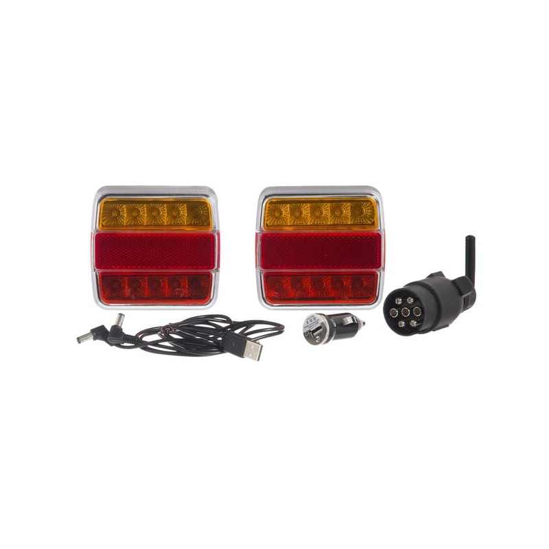 Set lămpi magnetice fără fir LED pătrate 12V baterii Li-ion 106x98mm 7 poli Kramp