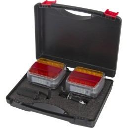 Set lămpi magnetice fără fir LED pătrate 12V baterii Li-ion 106x98mm 7 poli Kramp