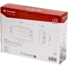 Lampă de lucru LED 27W 3375lm dreptunghiulară 10-30V albă 182,5x48x101,5mm tip combo mufă AMP 18 LED-uri Kramp