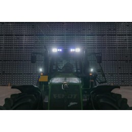 Lampă de lucru LED 27W 3375lm dreptunghiulară 10-30V albă 182,5x48x101,5mm tip combo mufă AMP 18 LED-uri Kramp