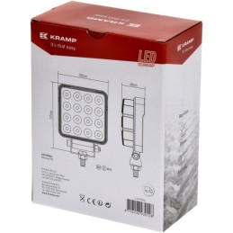 Lampă de lucru LED 25W 3040lm pătrată 10/30V 108x48x108mm tip flood 16 LED-uri Kramp