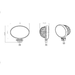 Lampă de lucru LED 39W 3510lm ovală 10/30V 144x69,4x98mm tip flood 13 LED-uri Kramp