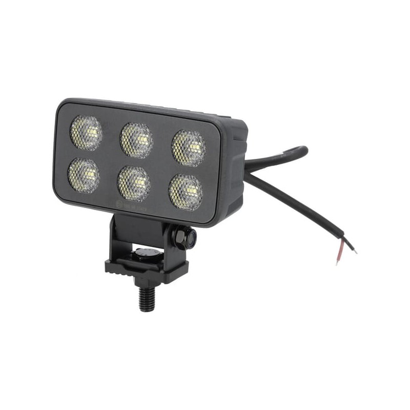 Lampă de lucru LED, 60W, 4630lm, dreptunghiulară, 12/24V, albă, 115x65x47mm mufă Deutsch, flux, 12 LED-uri