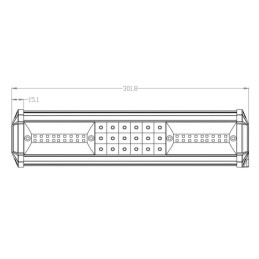 Bară lumini de lucru LED 81W 7290lm dreptunghiulară 12/24V albă 301,8x89mm cablu combo 54 LED-uri Kramp