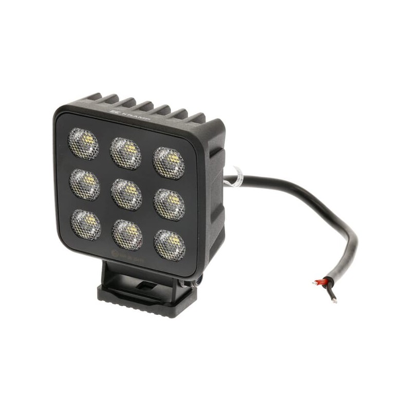 Lampă de lucru LED, 90W, 6800lm, pătrat, 12/24V, alb, 108x120.7x52.7mm mufă Deutsch, flux, 18 LED-uri