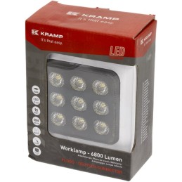 Lampă de lucru LED, 90W, 6800lm, pătrat, 12/24V, alb, 108x120.7x52.7mm mufă Deutsch, flux, 18 LED-uri