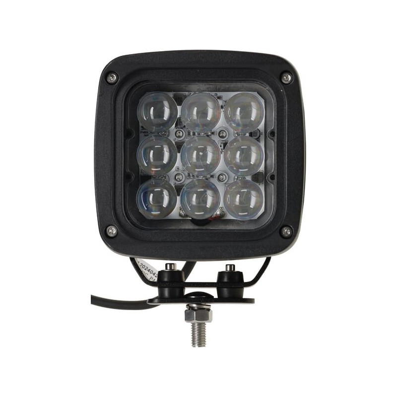 Lampă de lucru LED, 45W, 4050lm, pătrat, 12/24V, albastru, 126x151x95mm mufă Deutsch, spot, 9 LED-uri