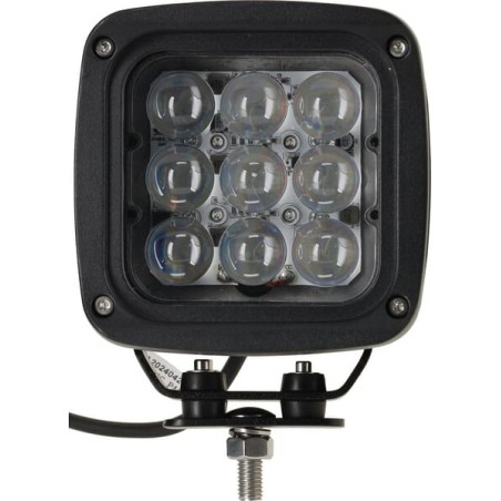 Lampă de lucru LED, 45W, 4050lm, pătrat, 12/24V, albastru, 126x151x95mm mufă Deutsch, spot, 9 LED-uri